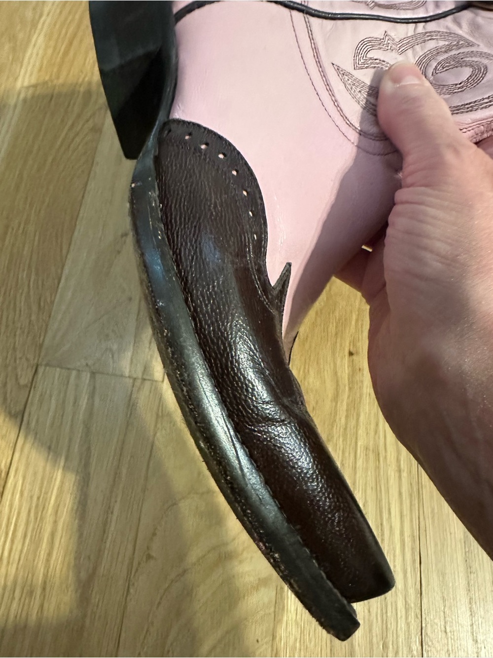 Old Gringo Pink and Brown Western Heeled Cowboy Boots - Picture 4 of 8